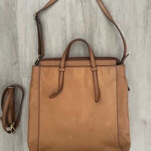 Fossil Tan Leather Bag/Backpack